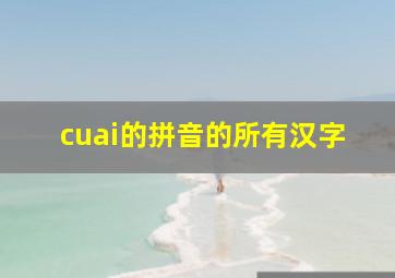 cuai的拼音的所有汉字