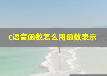 c语音函数怎么用函数表示