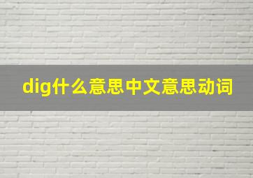 dig什么意思中文意思动词