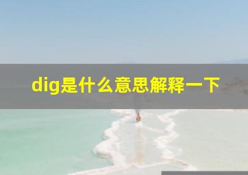 dig是什么意思解释一下