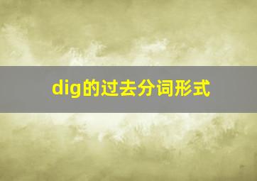 dig的过去分词形式