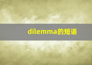 dilemma的短语