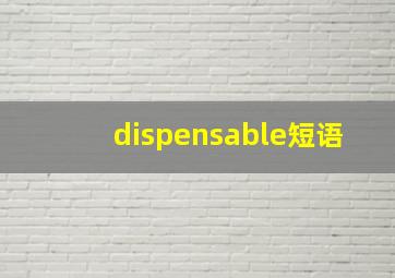 dispensable短语