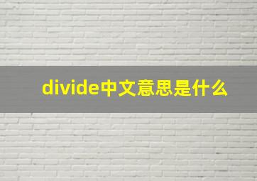 divide中文意思是什么