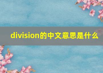 division的中文意思是什么