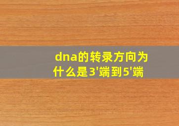 dna的转录方向为什么是3'端到5'端