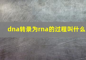 dna转录为rna的过程叫什么