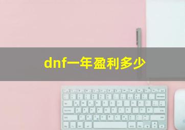 dnf一年盈利多少