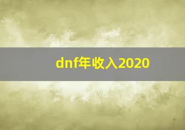 dnf年收入2020