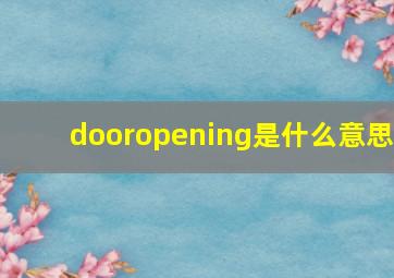 dooropening是什么意思