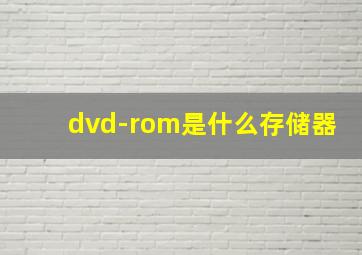 dvd-rom是什么存储器