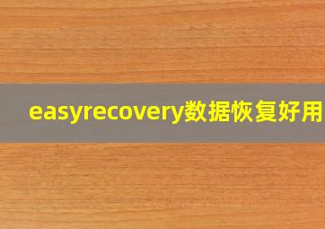 easyrecovery数据恢复好用吗