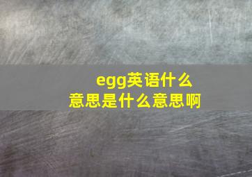 egg英语什么意思是什么意思啊