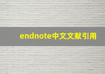 endnote中文文献引用