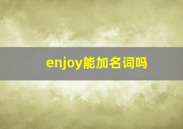 enjoy能加名词吗