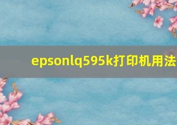 epsonlq595k打印机用法