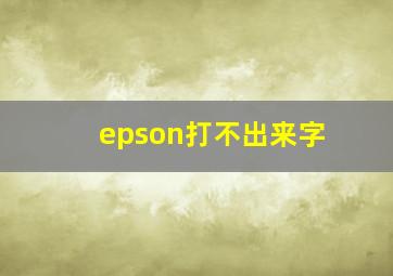 epson打不出来字