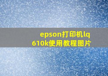 epson打印机lq610k使用教程图片