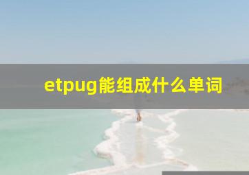 etpug能组成什么单词