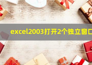 excel2003打开2个独立窗口