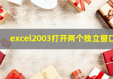 excel2003打开两个独立窗口