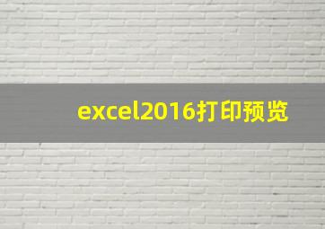 excel2016打印预览