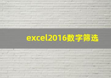 excel2016数字筛选