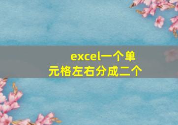 excel一个单元格左右分成二个