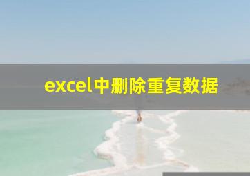 excel中删除重复数据