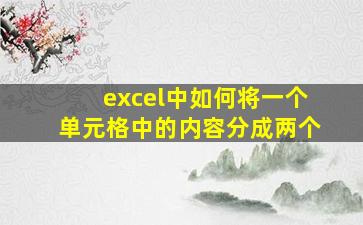 excel中如何将一个单元格中的内容分成两个