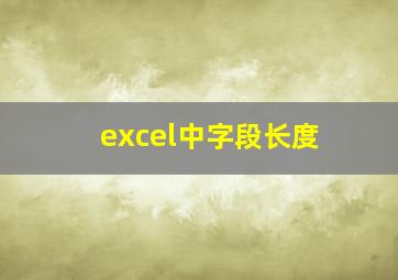 excel中字段长度