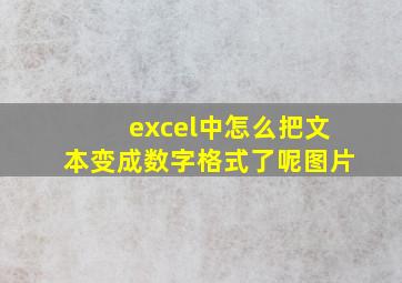 excel中怎么把文本变成数字格式了呢图片