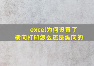 excel为何设置了横向打印怎么还是纵向的