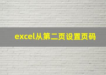 excel从第二页设置页码