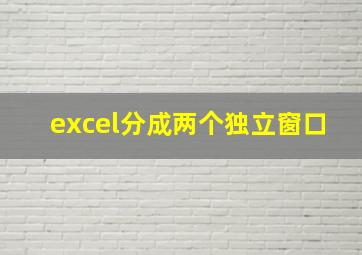 excel分成两个独立窗口