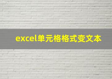 excel单元格格式变文本