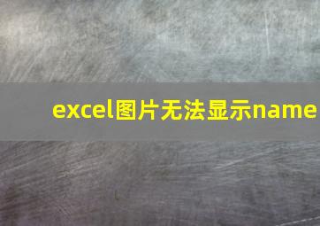 excel图片无法显示name