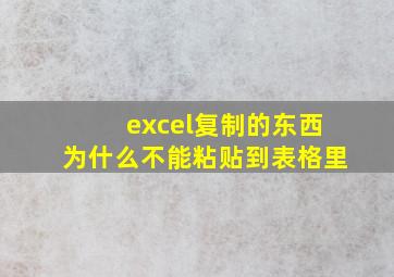 excel复制的东西为什么不能粘贴到表格里