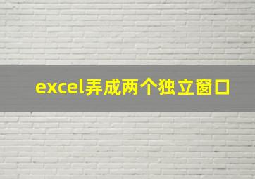 excel弄成两个独立窗口