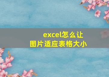 excel怎么让图片适应表格大小