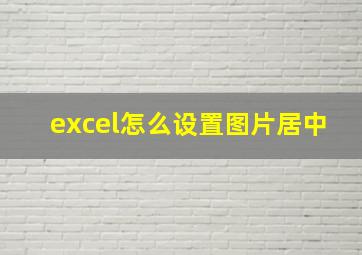 excel怎么设置图片居中