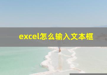 excel怎么输入文本框