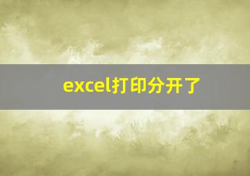 excel打印分开了