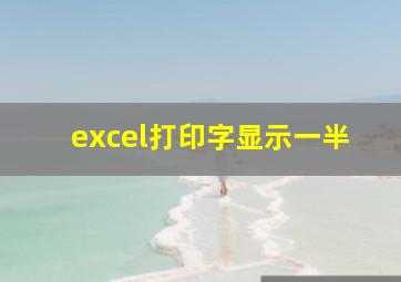 excel打印字显示一半