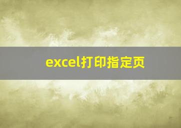 excel打印指定页