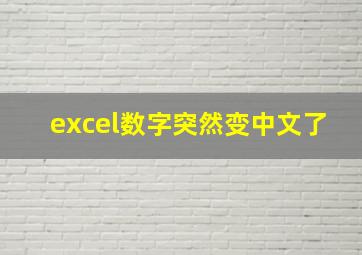 excel数字突然变中文了