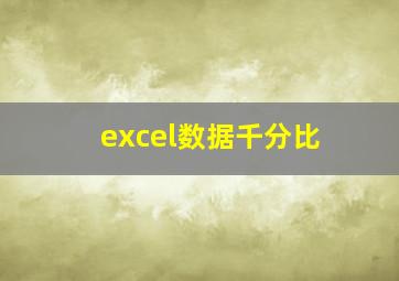 excel数据千分比