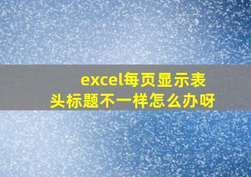 excel每页显示表头标题不一样怎么办呀