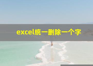 excel统一删除一个字