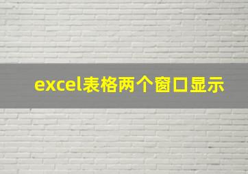 excel表格两个窗口显示